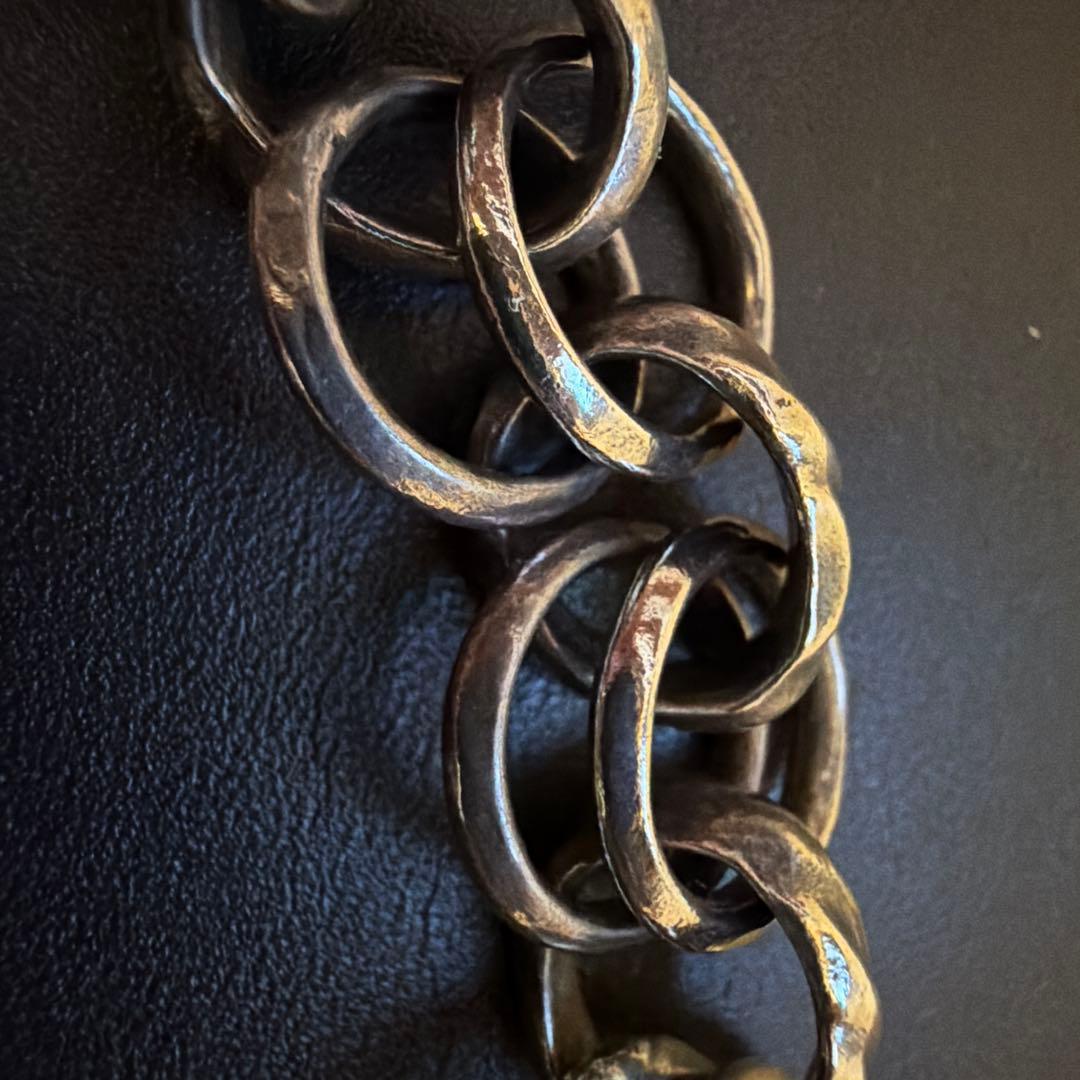 シルバー925 ウォレットチェーン ダブルリング 重厚 高級感