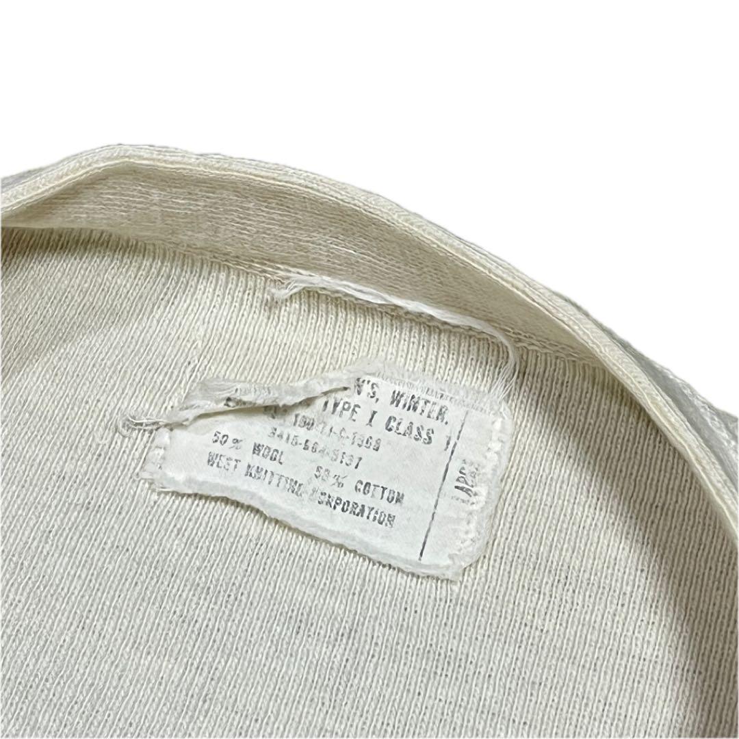 【70s】ヴィンテージ US ARMY サーマルシャツ ヘンリーネック L