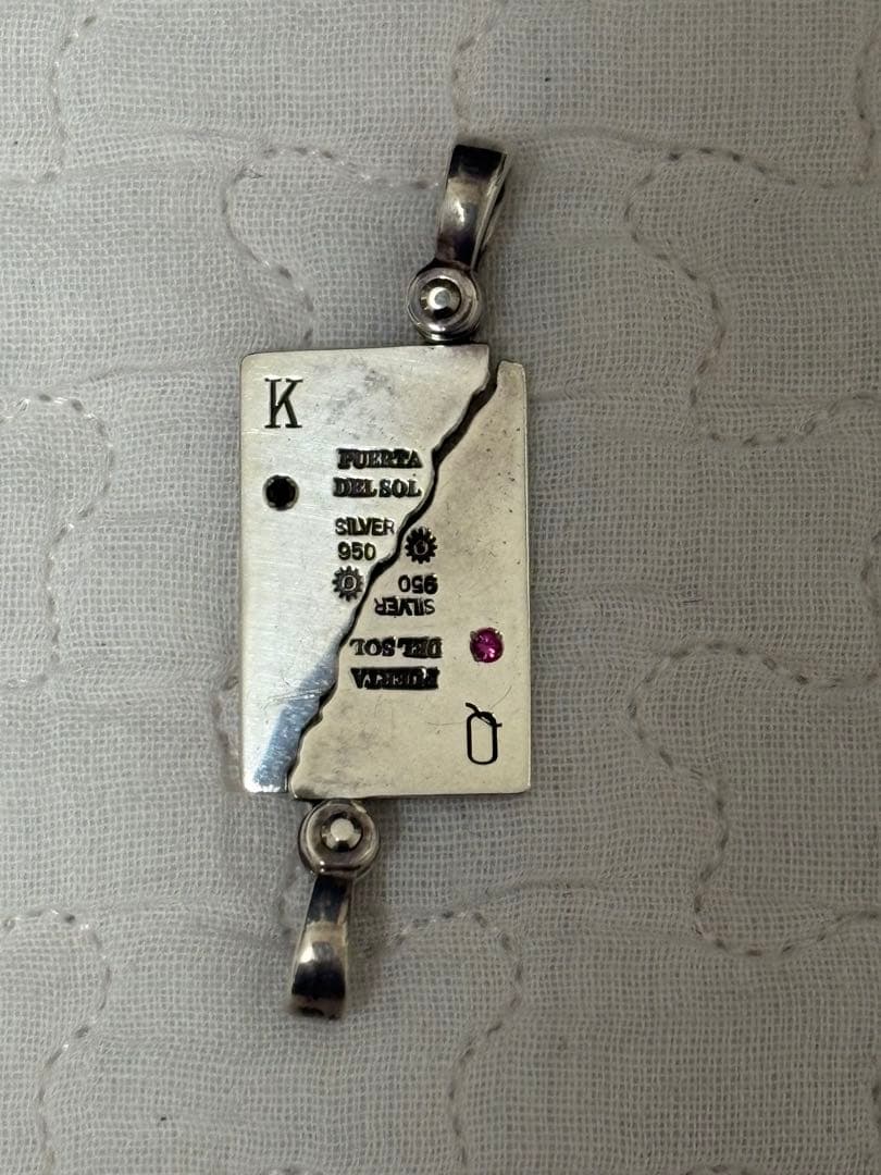 プエルタデルソル リバーシブル トランプ ペンダント ブラックダイヤ ルビー