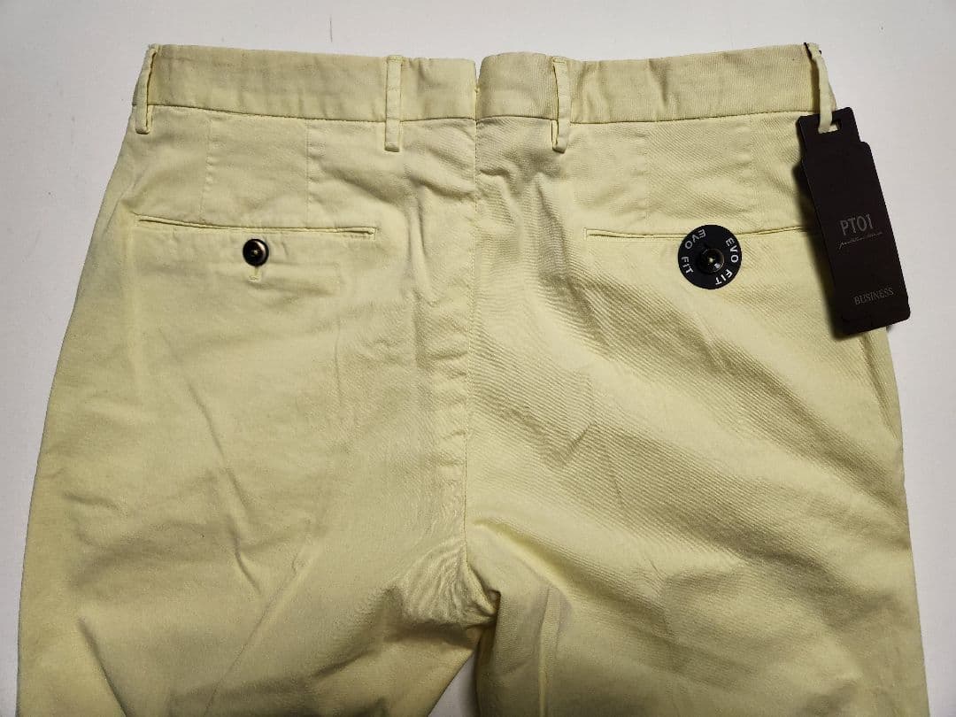 【新品】PT01　EVO　ビームスF別注　コットン　ストレッチ　黄　46　春夏