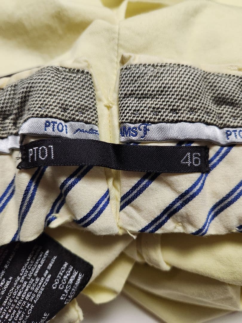 【新品】PT01　EVO　ビームスF別注　コットン　ストレッチ　黄　46　春夏