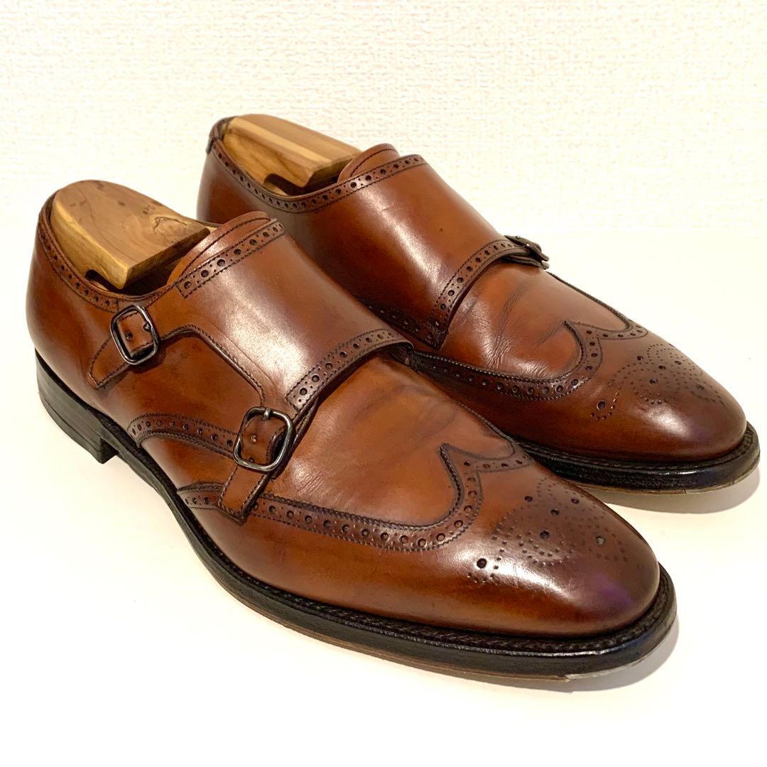 【週末即決特価】5都市 Church’s ダブルモンク ブローグ 茶 UK9