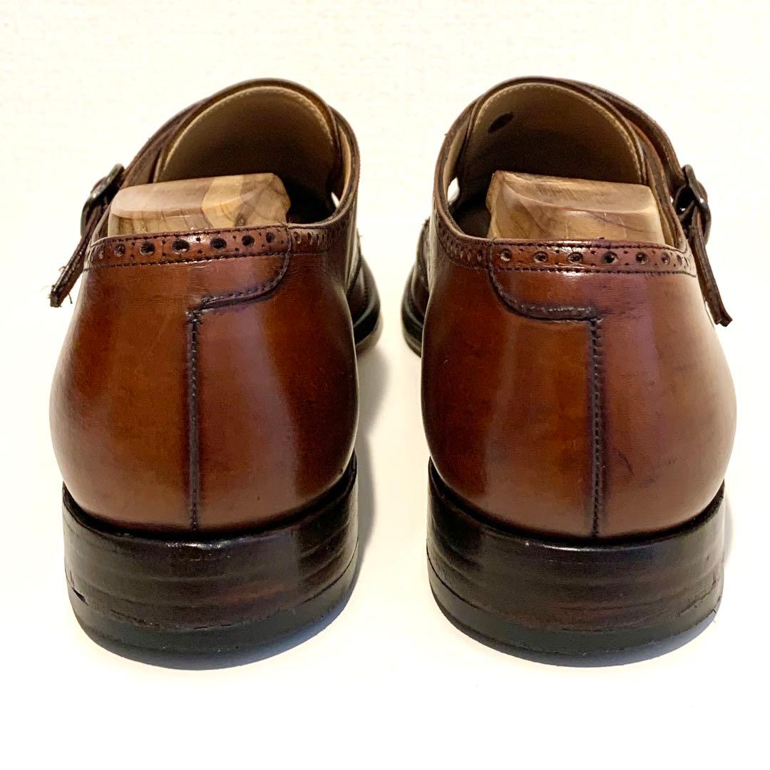 【週末即決特価】5都市 Church’s ダブルモンク ブローグ 茶 UK9