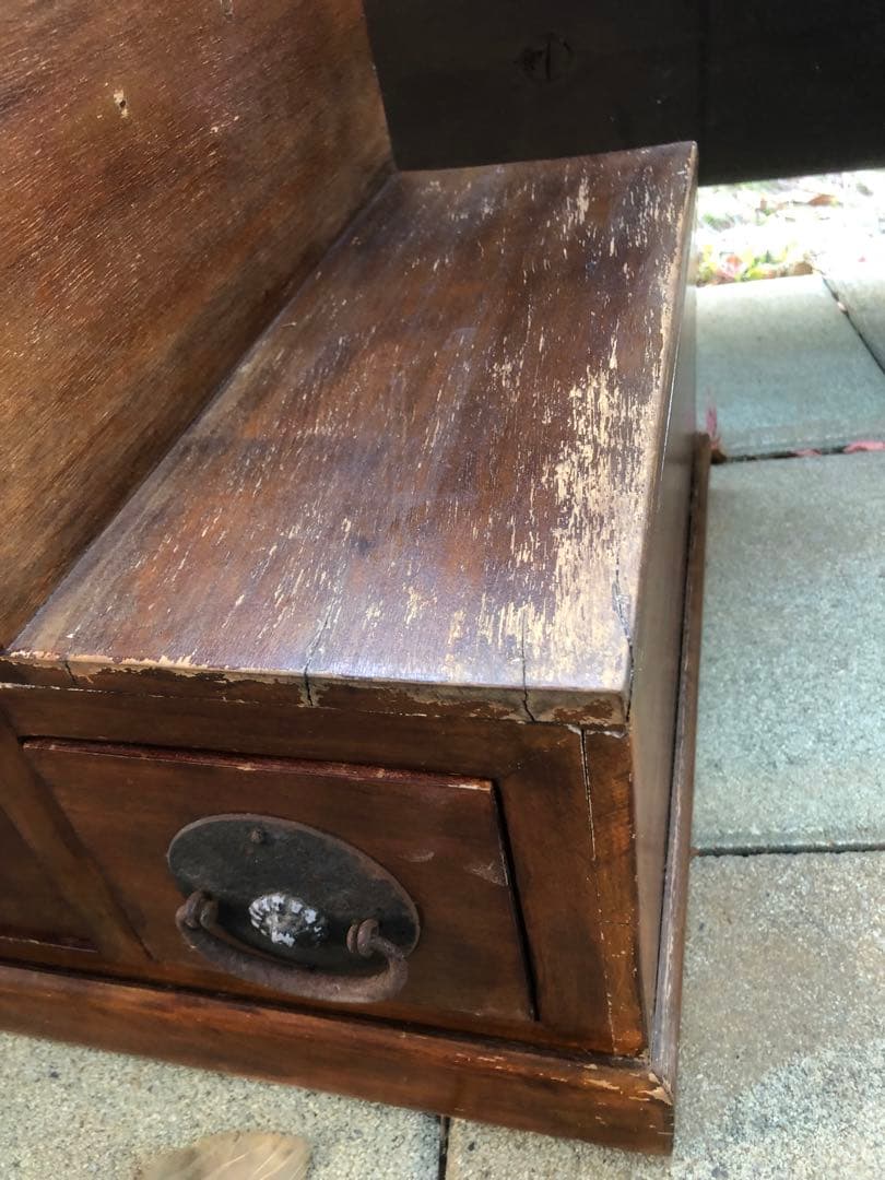 階段箪笥　両開き４段　昭和レトロ　古道具　アンティーク　骨董