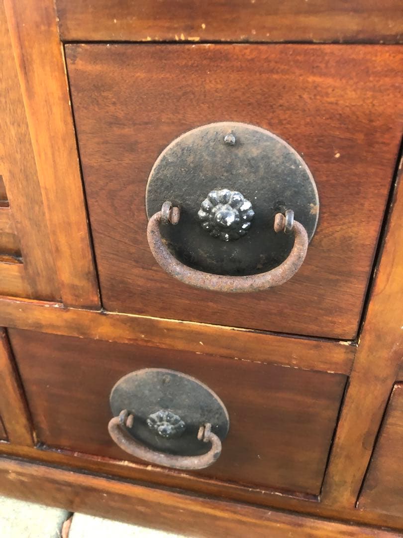 階段箪笥　両開き４段　昭和レトロ　古道具　アンティーク　骨董