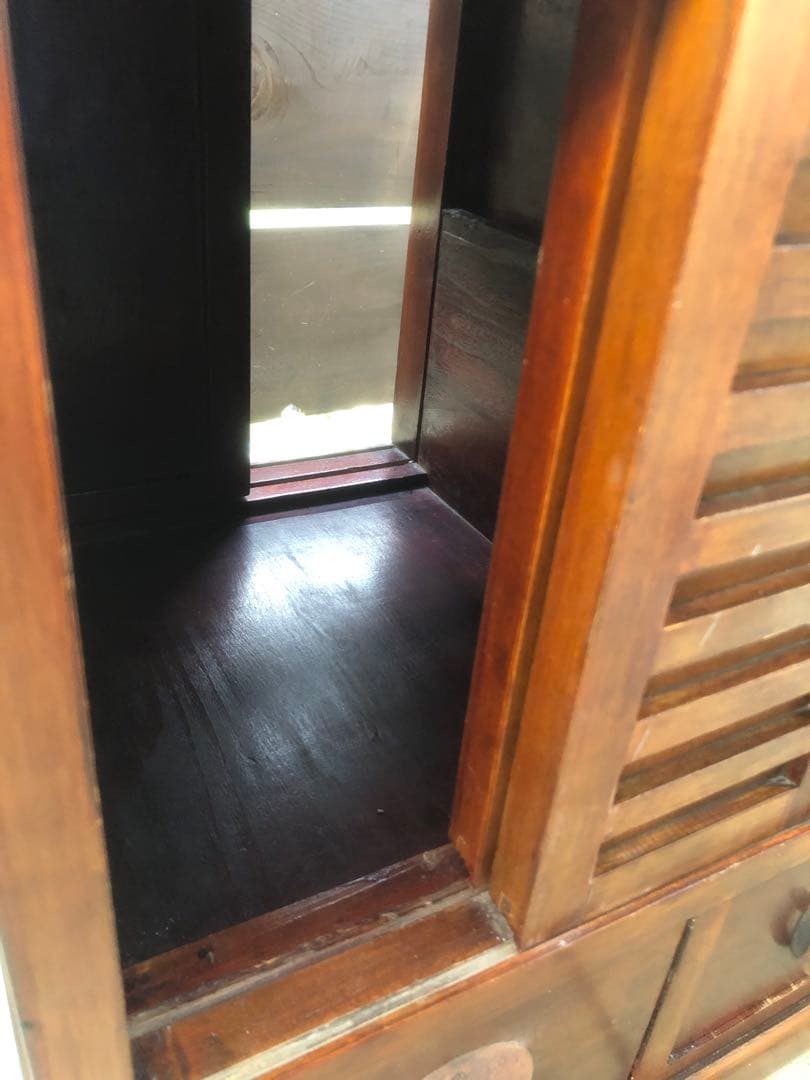 階段箪笥　両開き４段　昭和レトロ　古道具　アンティーク　骨董