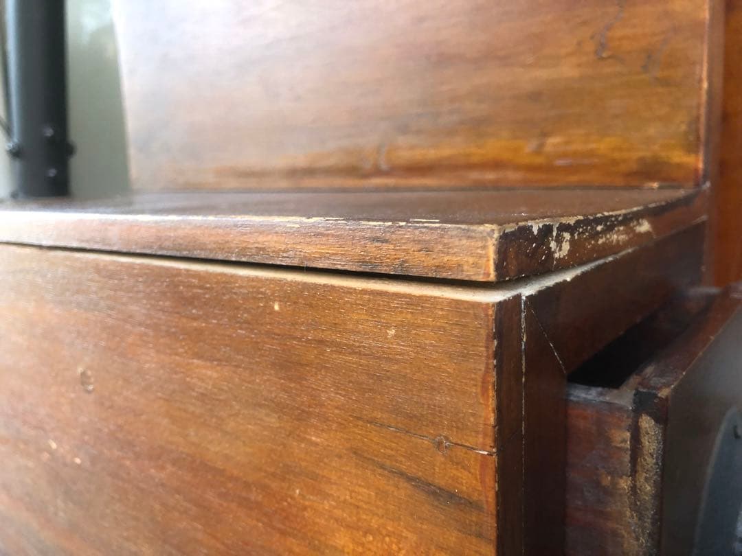 階段箪笥　両開き４段　昭和レトロ　古道具　アンティーク　骨董