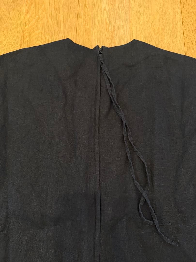 かぐれ　リネンオールインワン　ブラック