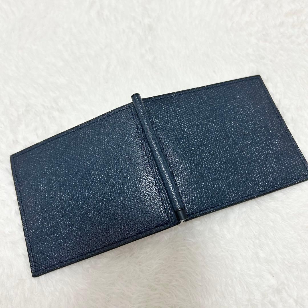 【未使用】ヴァレクストラ　マネークリップ　札入れ　ネイビー