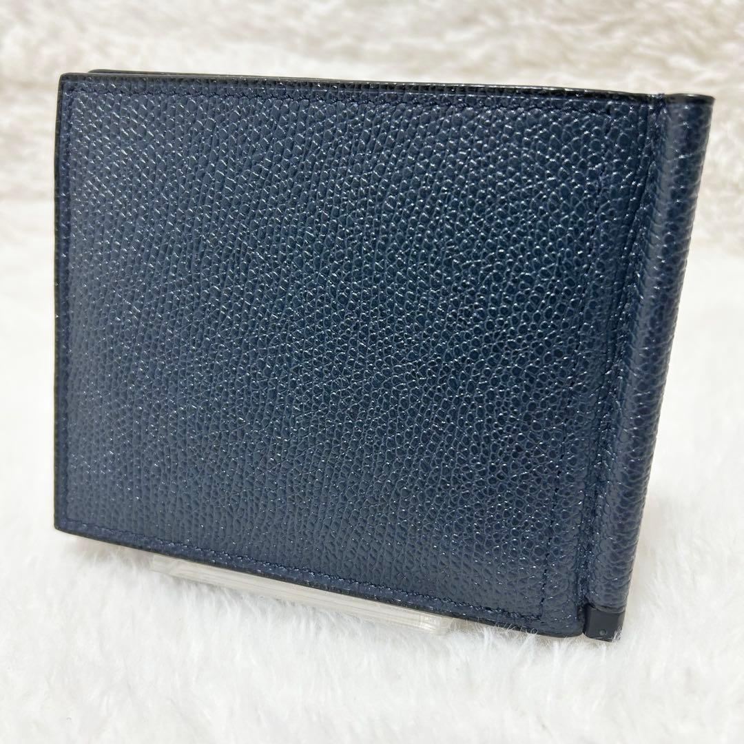 【未使用】ヴァレクストラ　マネークリップ　札入れ　ネイビー