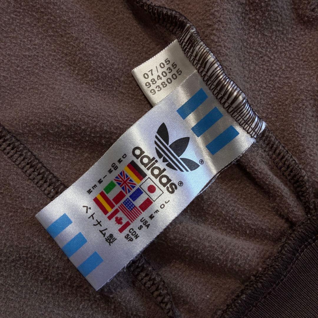 2005年 Adidas トラックジャケット O こげ茶 金 トレフォイル 刺繍