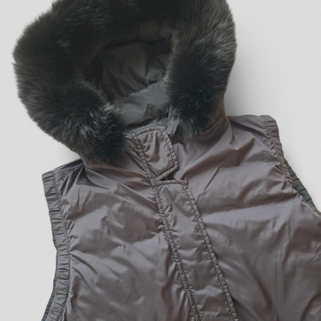 S Max Mara フォックスファー リバーシブルダウンベスト