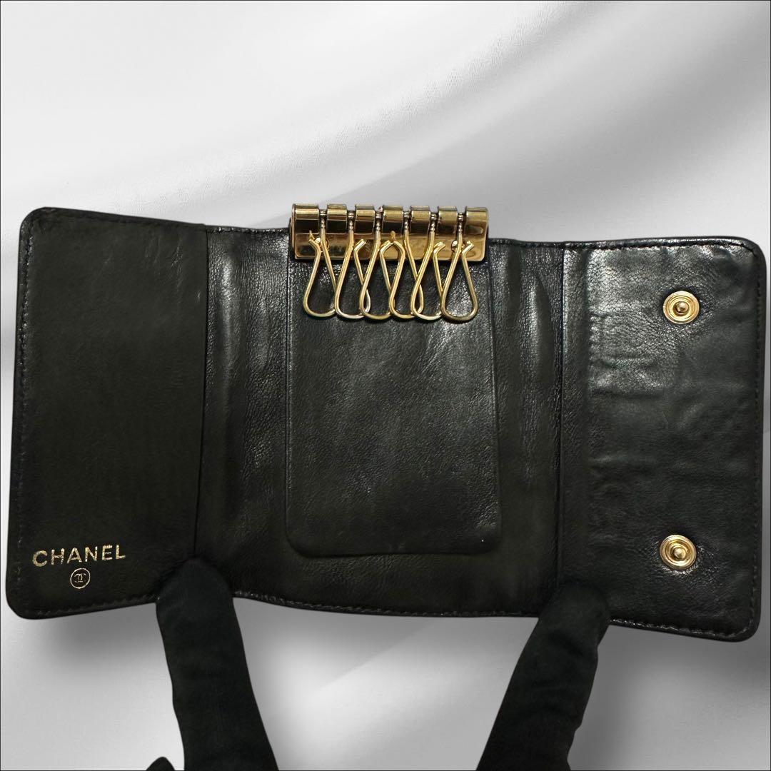 極美品❣️ CHANEL　シャネル キーケース　6連　アイコン　ラムスキン