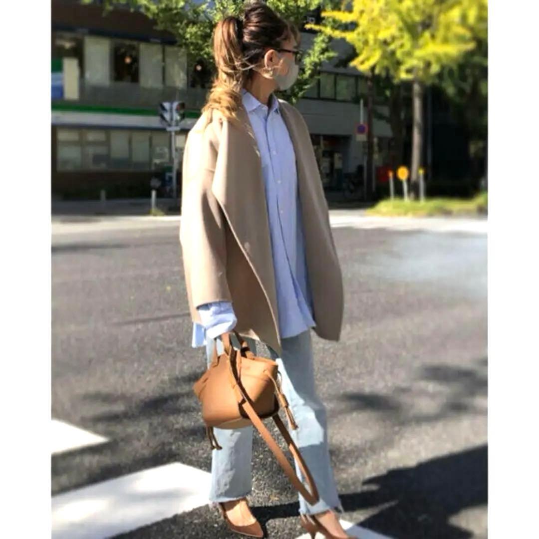 新品　myinemy ベージュ　完売　オーバーコート　リバーショート