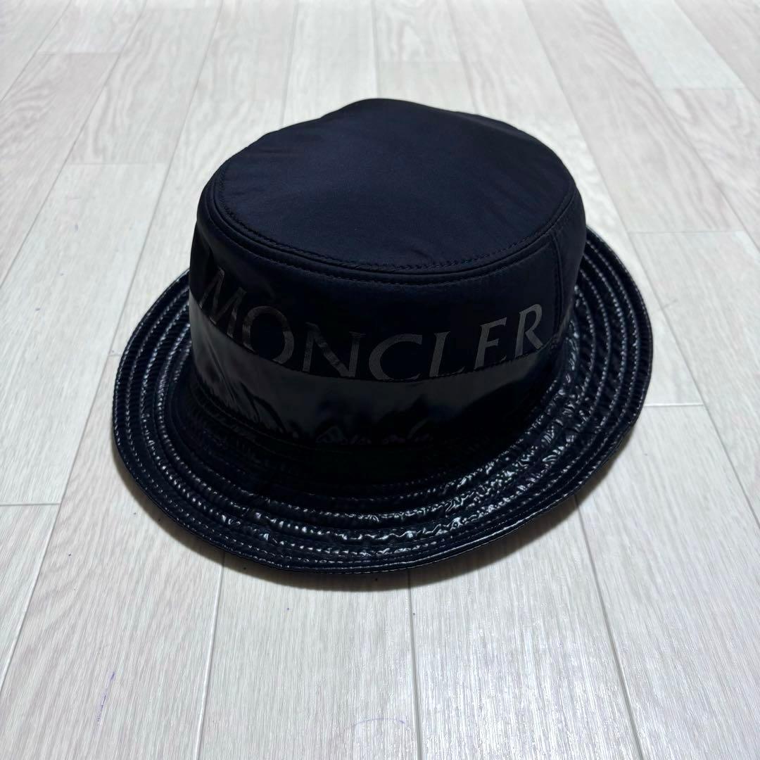 極美品　MONCLER バケットハット　帽子　ブラック　M 国内正規品 4K25