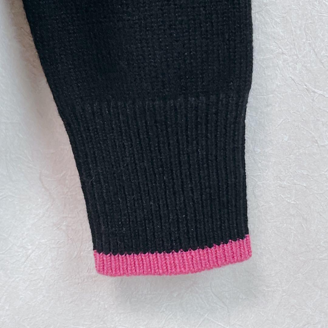 新品未使用24FWarchivio カシミヤキラキラロゴ38号 黒 ×ピンク