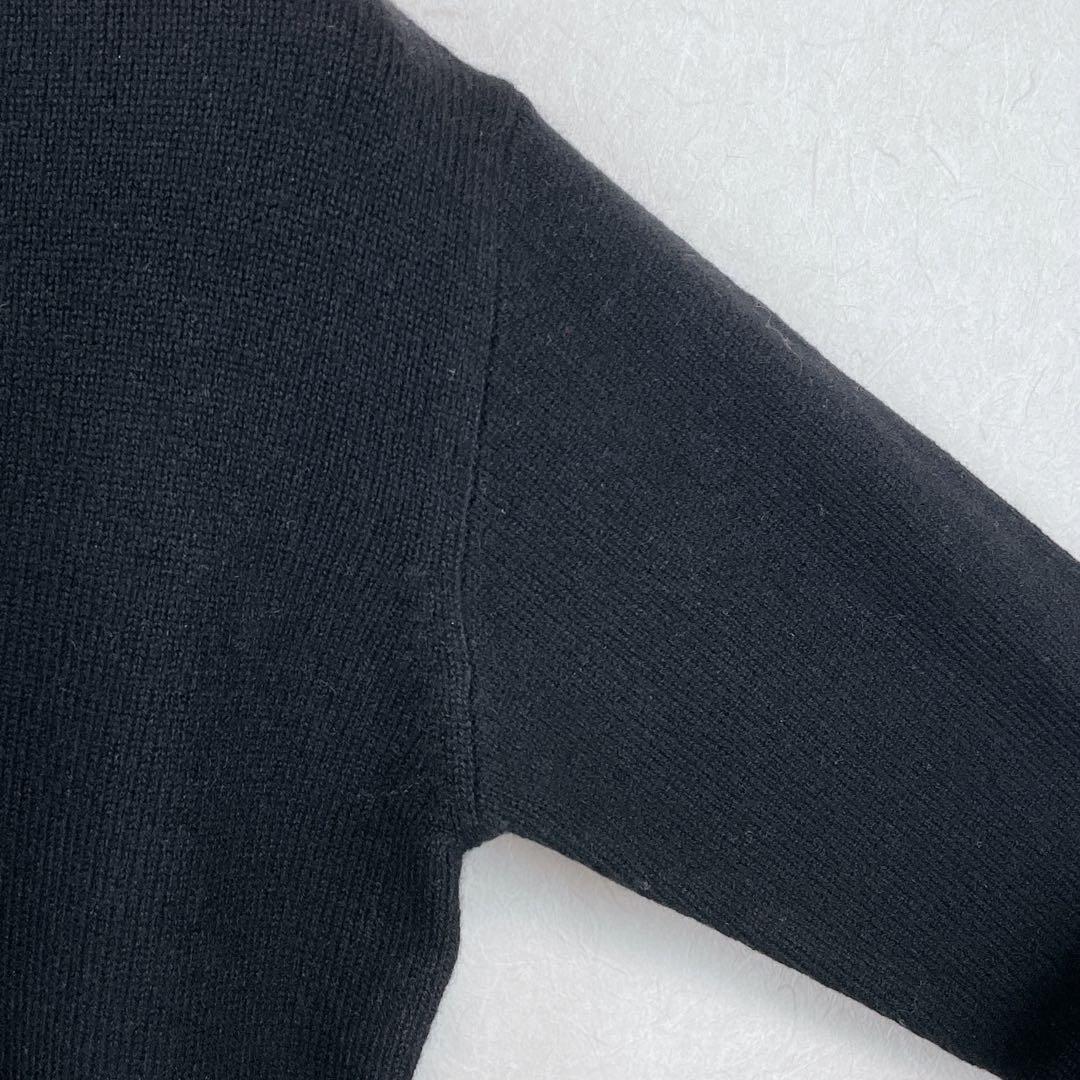 新品未使用24FWarchivio カシミヤキラキラロゴ38号 黒 ×ピンク