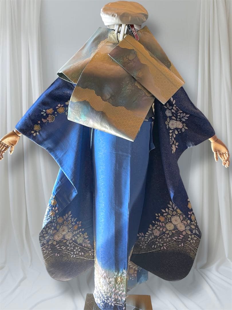 透明感抜群 翠山工房 やまとお誂え ファーショール付き 手絞り 振袖 フルセット