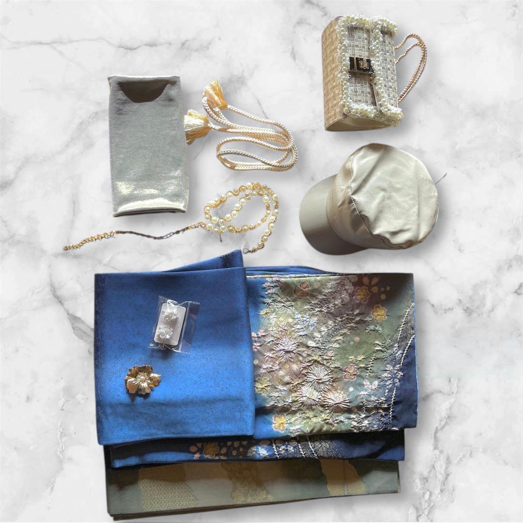 透明感抜群 翠山工房 やまとお誂え ファーショール付き 手絞り 振袖 フルセット