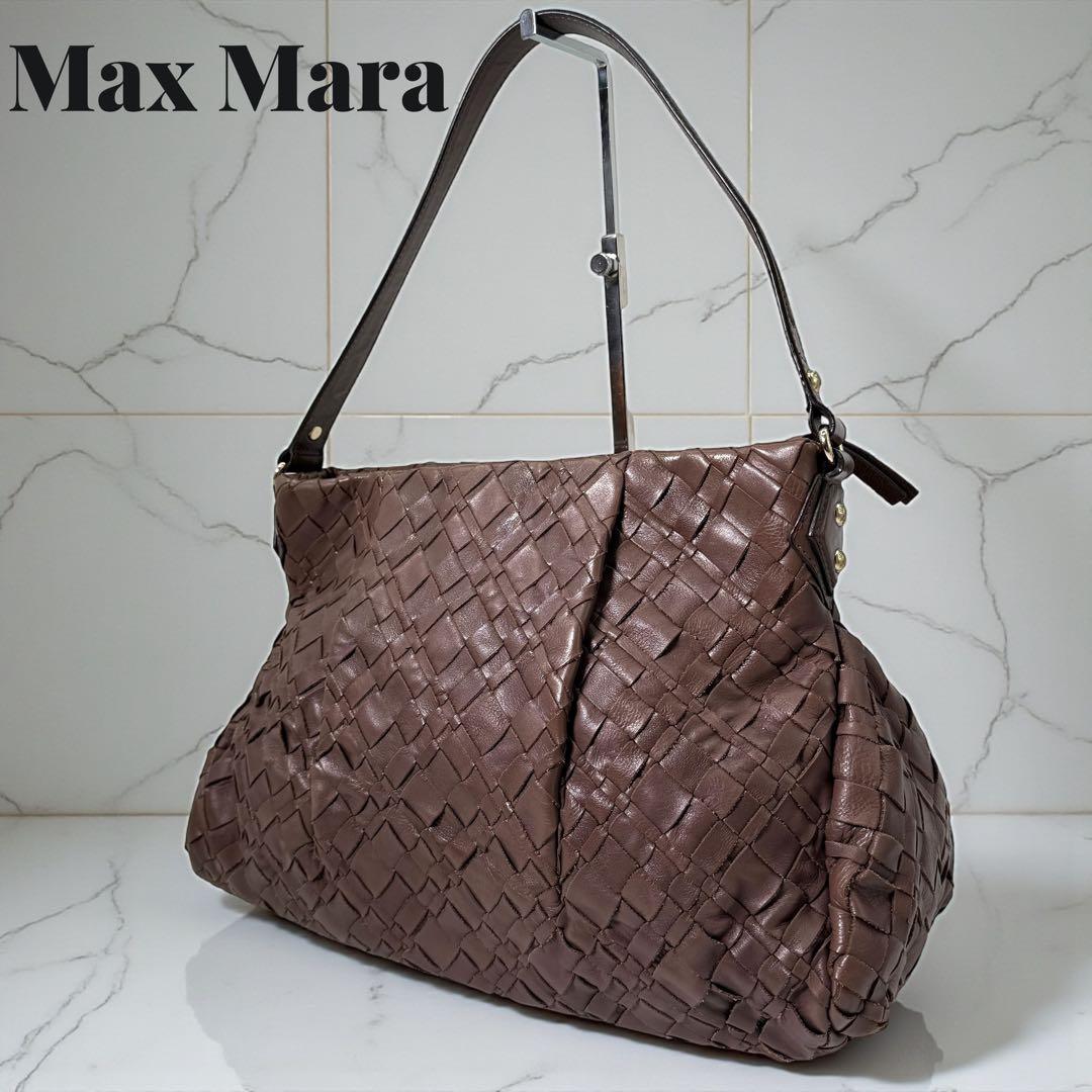 《入手困難》Max Mara ワンショルダー バック イントレチャート レザー