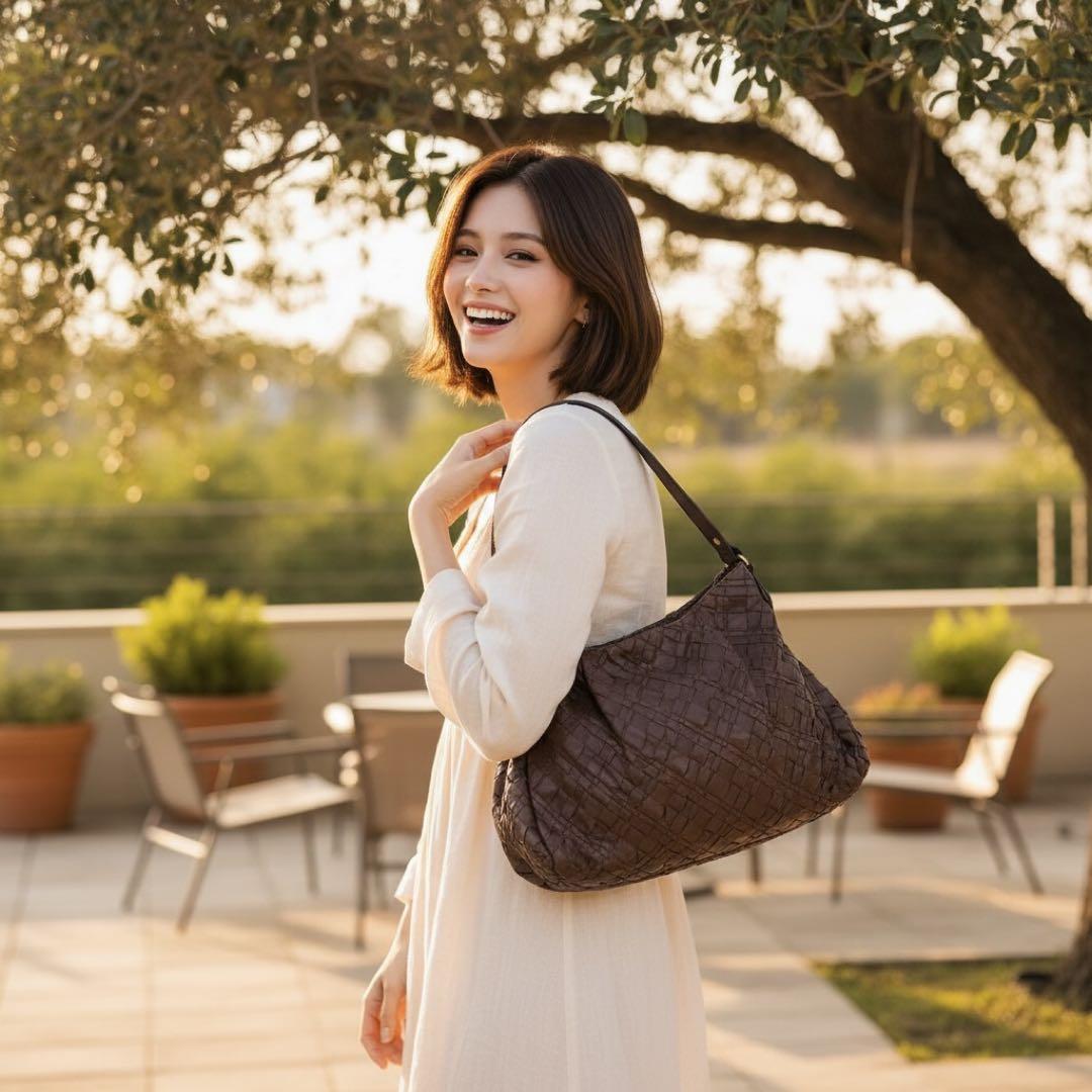 《入手困難》Max Mara ワンショルダー バック イントレチャート レザー