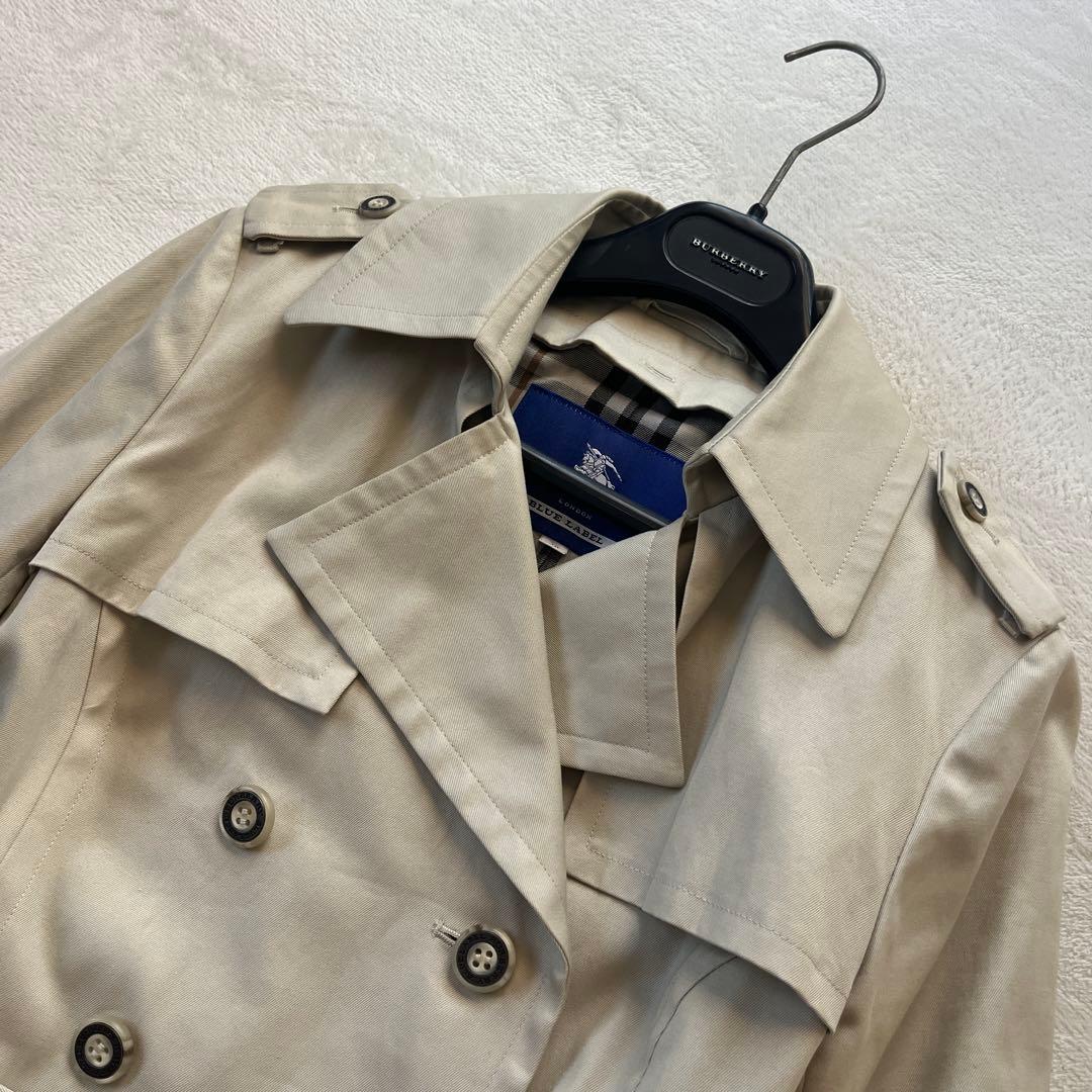 バーバリー　ブルーレーベル　ショート　トレンチコート　ベルト　ノバチェック