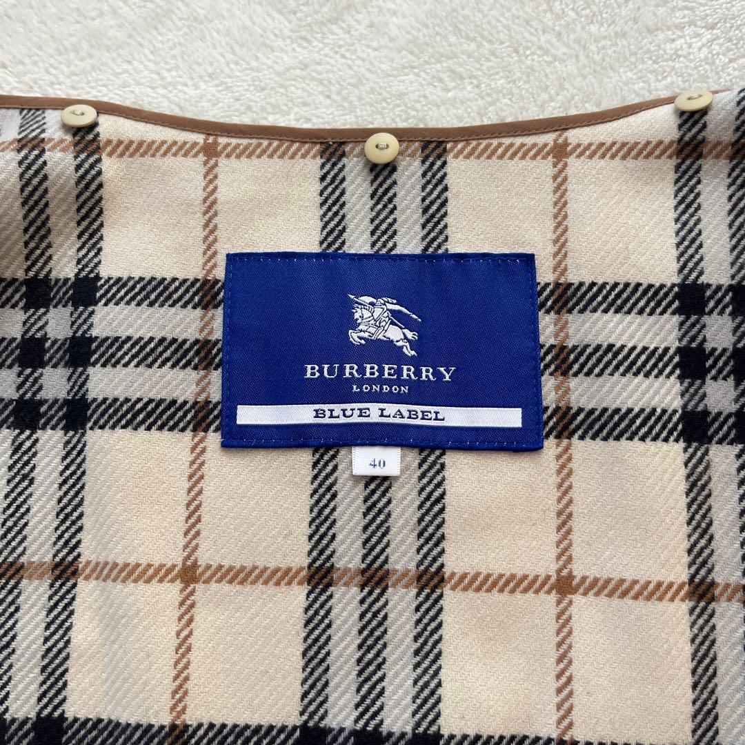 バーバリー　ブルーレーベル　ショート　トレンチコート　ベルト　ノバチェック