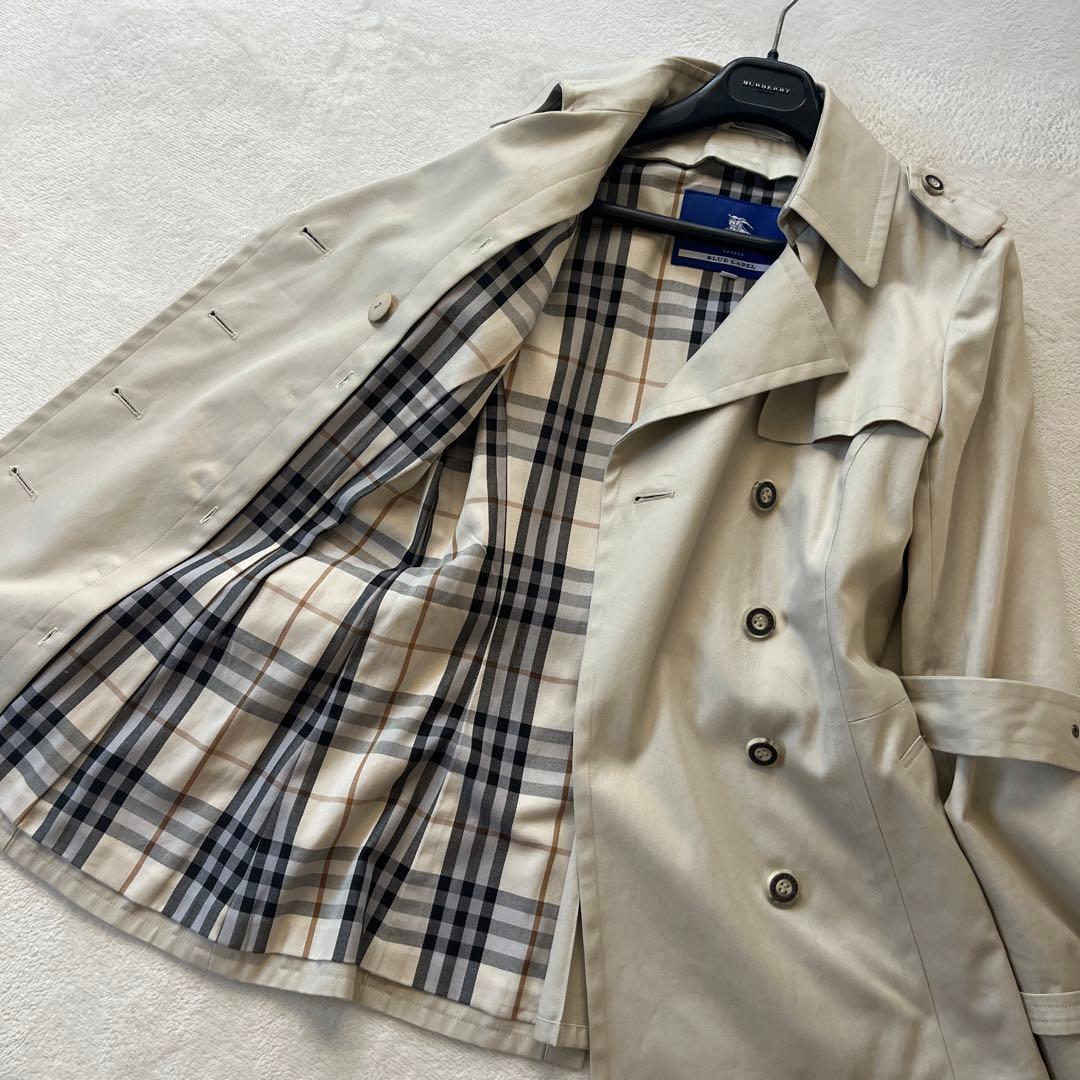 バーバリー　ブルーレーベル　ショート　トレンチコート　ベルト　ノバチェック