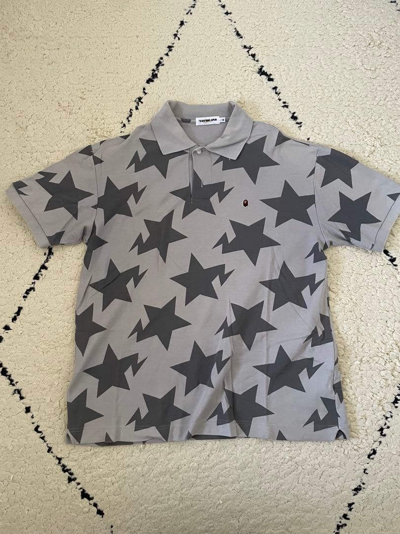 A BATHING APE スターカモ ポロシャツ BAPE エイプ STA 灰