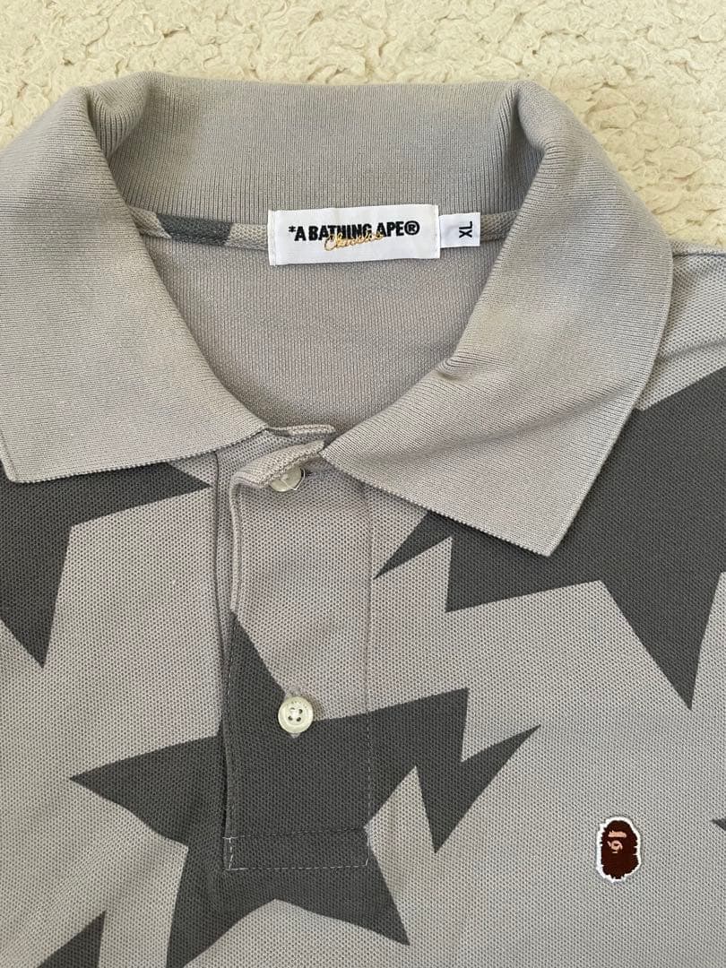 A BATHING APE スターカモ ポロシャツ BAPE エイプ STA 灰