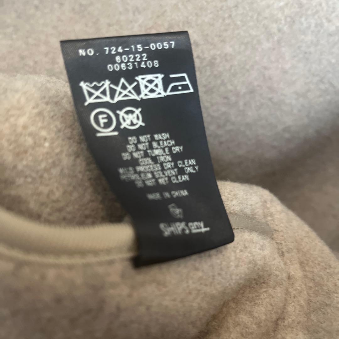 試着のみ★ SHIPS any　リバーフーデットミディコート　ベージュ