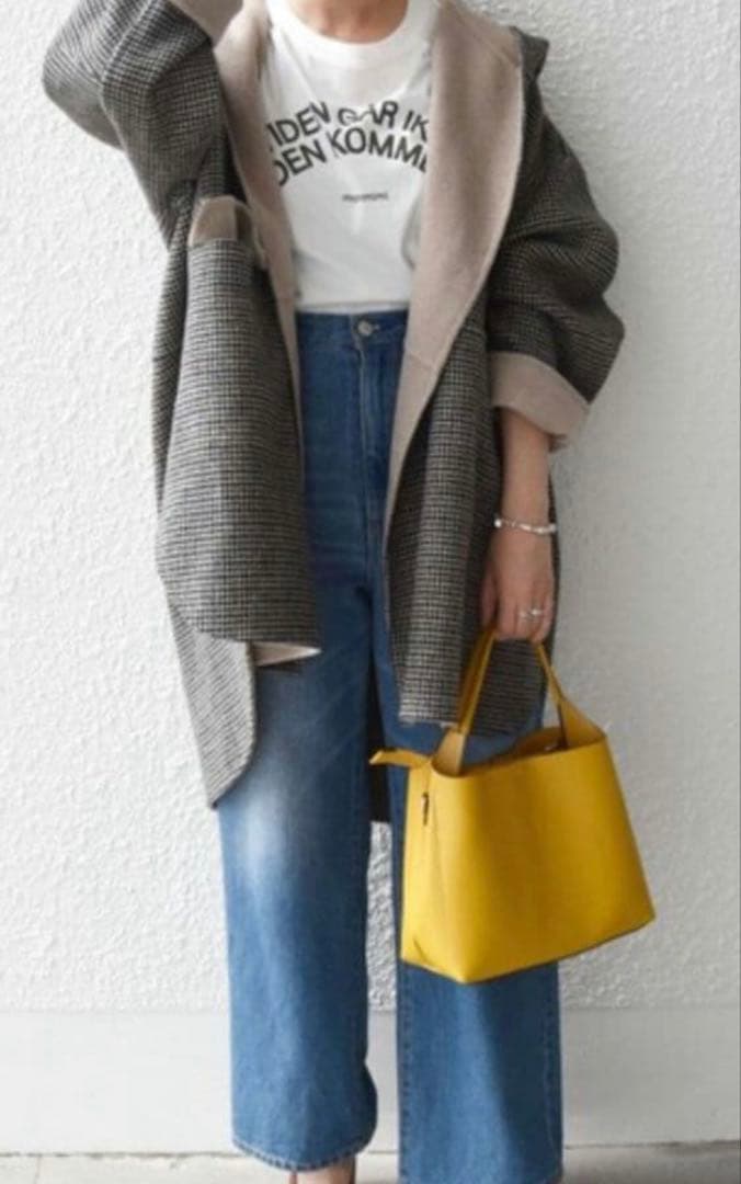 試着のみ★ SHIPS any　リバーフーデットミディコート　ベージュ