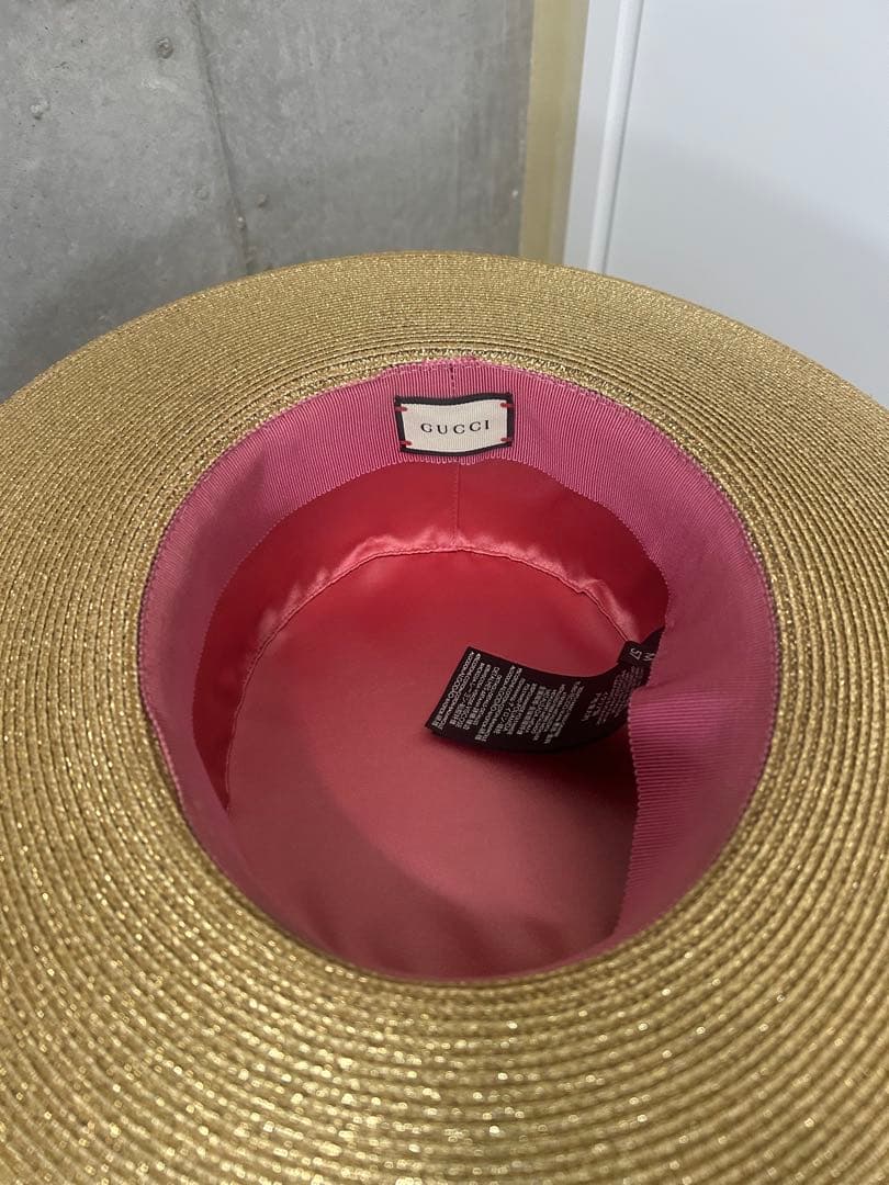 【ほぼ未使用美品】Gucci グッチ ボーラーハット 麦わら帽子