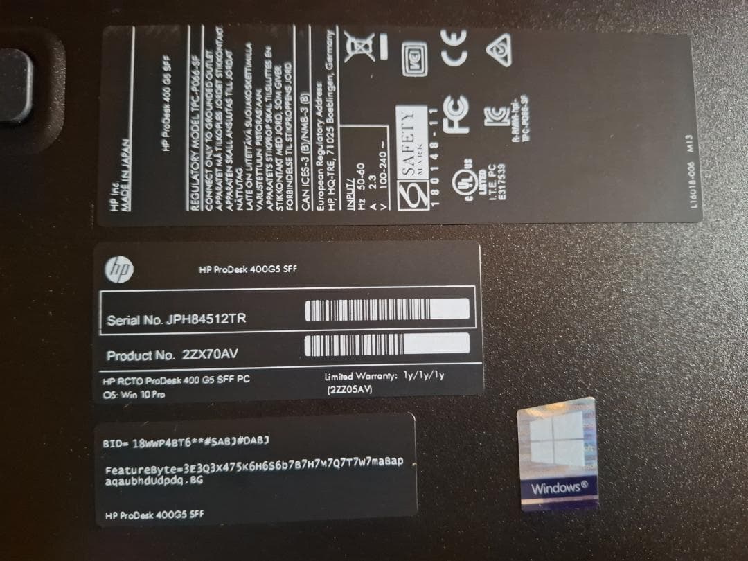 八世代i5/16GB/NVMe512GB/HP ProDesk 400 G5良品