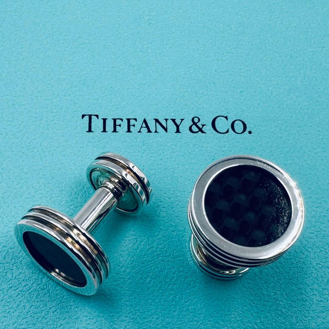 ポワールTIFFANY&CO. カーボンサークルカフスリンクス SV925