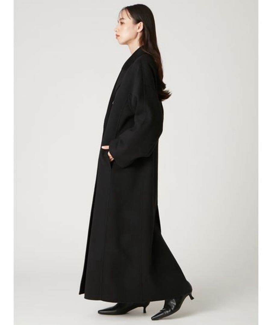 【極美品】FRAY I.D ウールリバーダブルブレストチェスターコート　ブラック