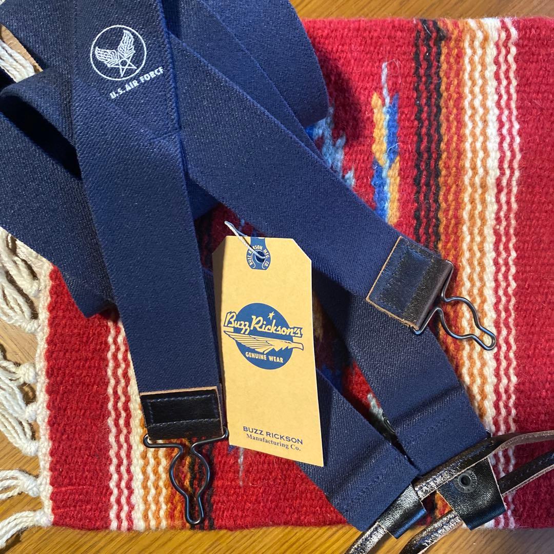 Buzz Rickson's サスペンダー ネイビー FREE
