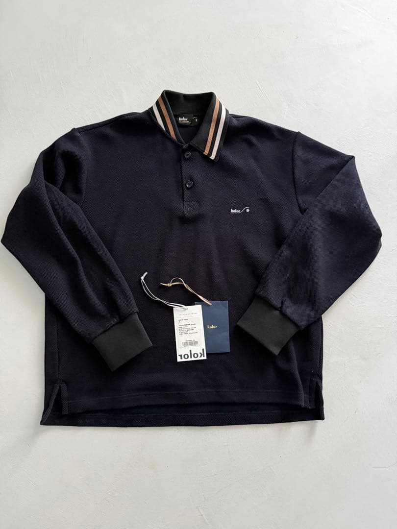 kolor ネイビー ブラック長袖ポロシャツ サイズ2新品未使用