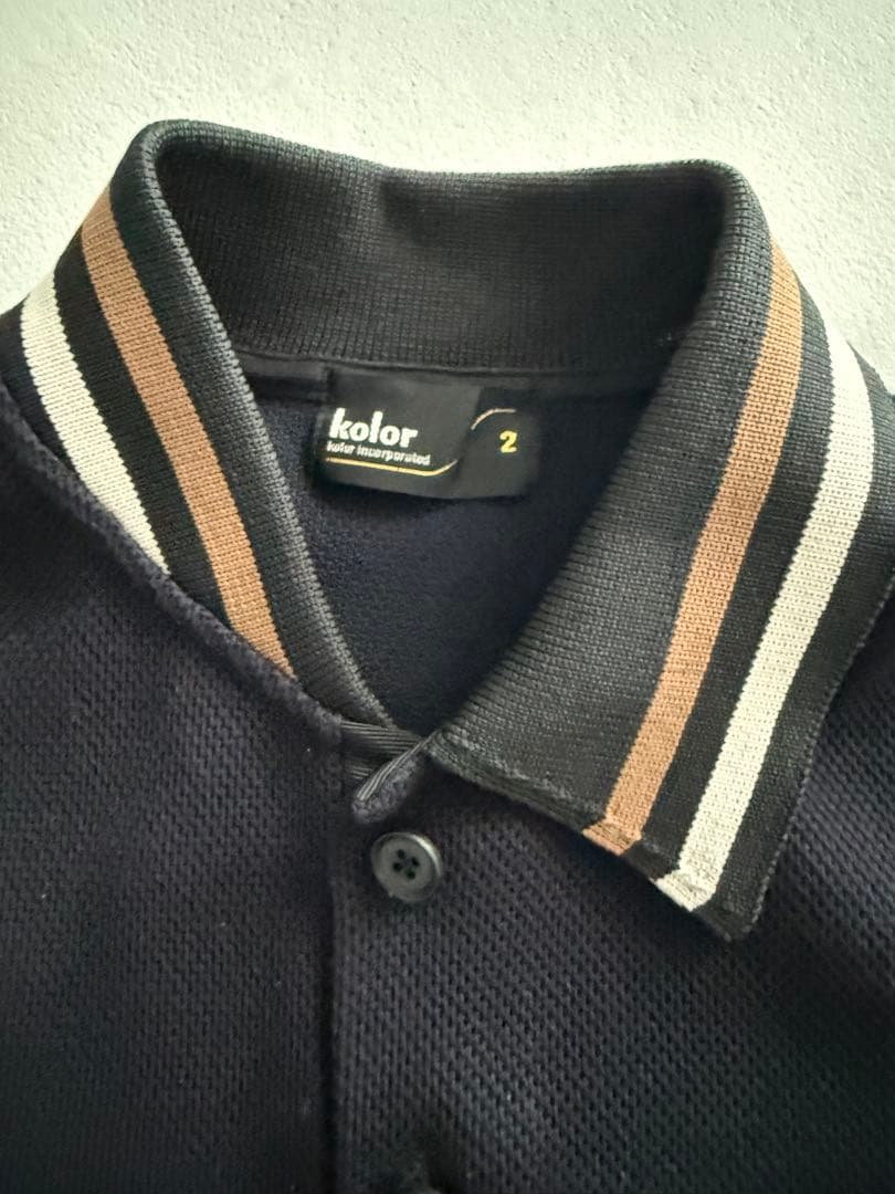 kolor ネイビー ブラック長袖ポロシャツ サイズ2新品未使用