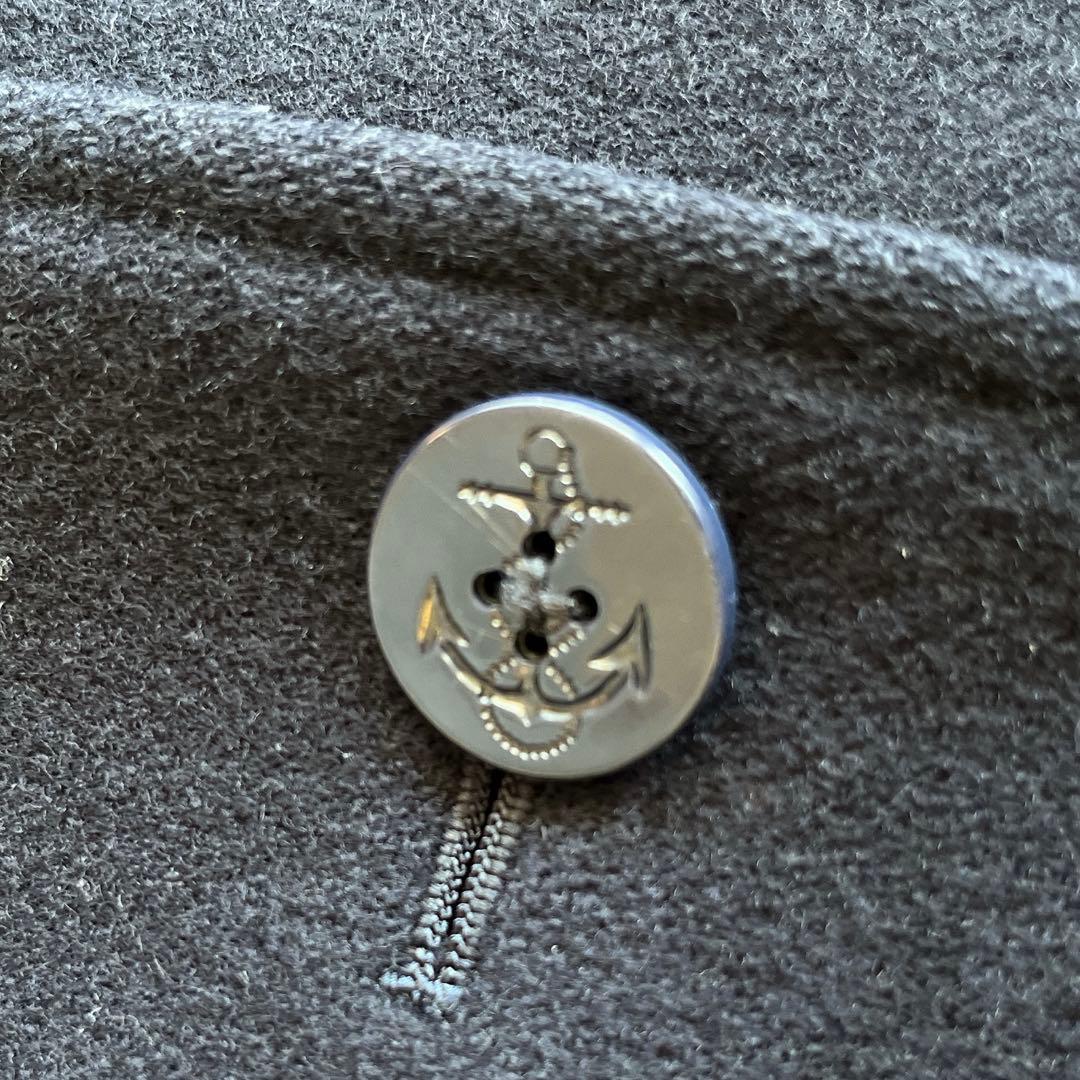 美品　バーバリー　ウールピーコート　中わたライナー付き　ノバチェック　ネイビー