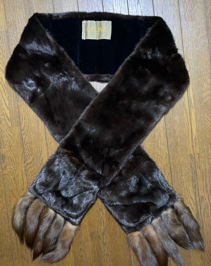 CELINE 毛皮　マフラー　ショール　ヴィンテージ