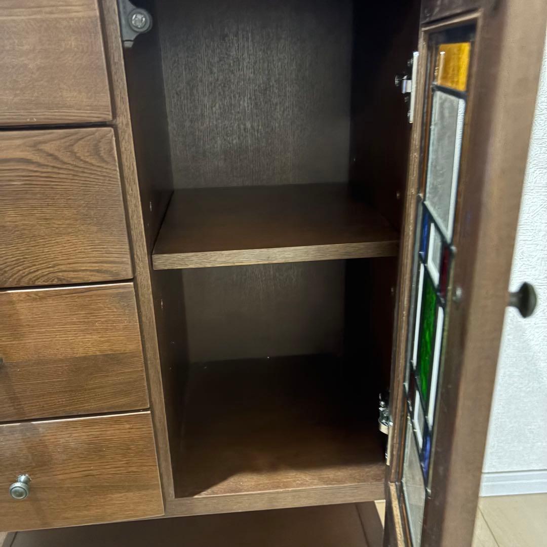 曙工芸 曙 キャビネット サイドボード 電話台　ステンドグラス　レトロ