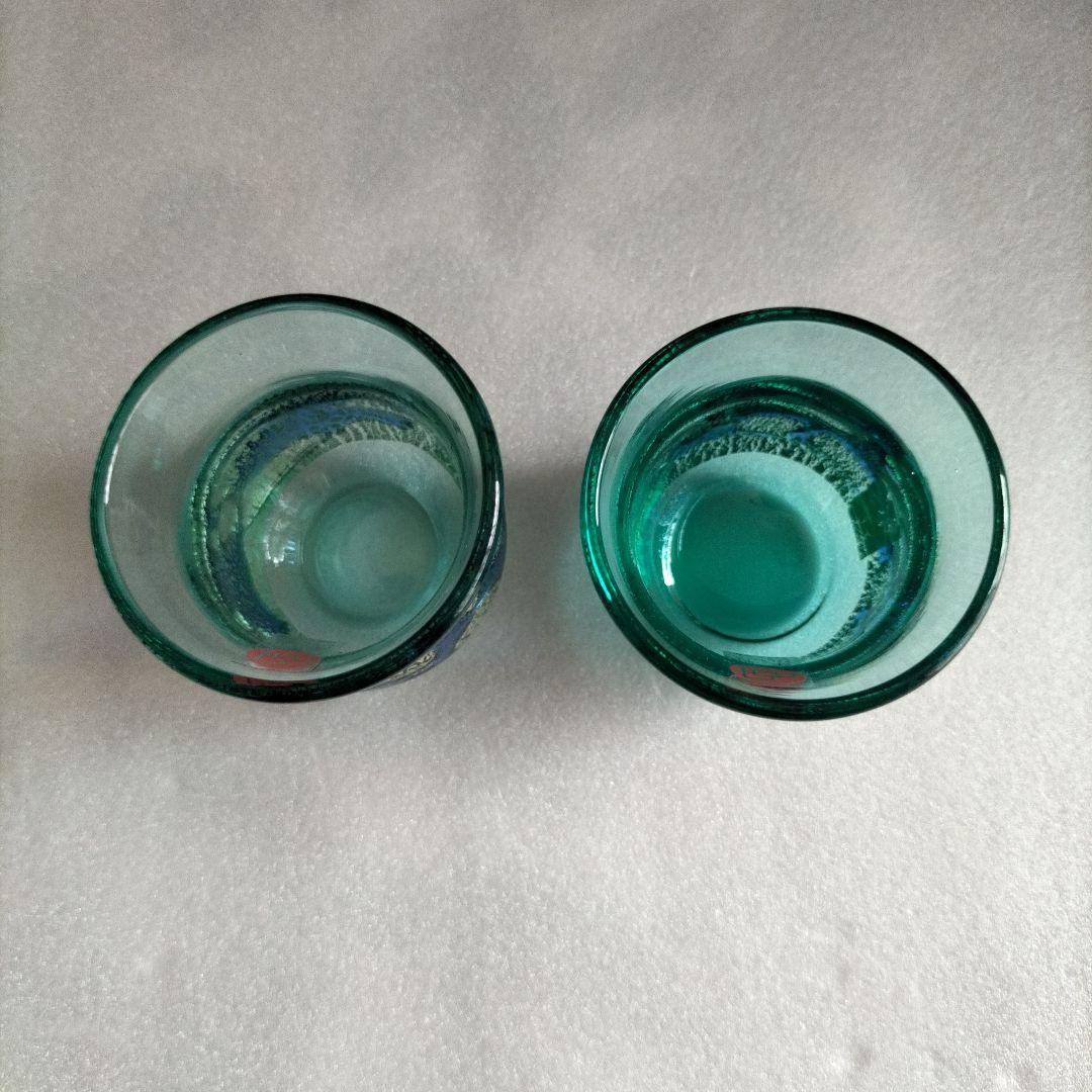 青森伝統工芸品　津軽びいどろ 　金彩碧瑠璃酒器セット　正倉院古色タンブラーセット