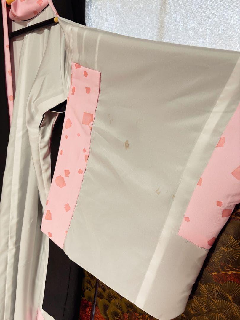 梅川・忠兵衛、舞台衣裳セット(化繊)男着流し・女裾引き