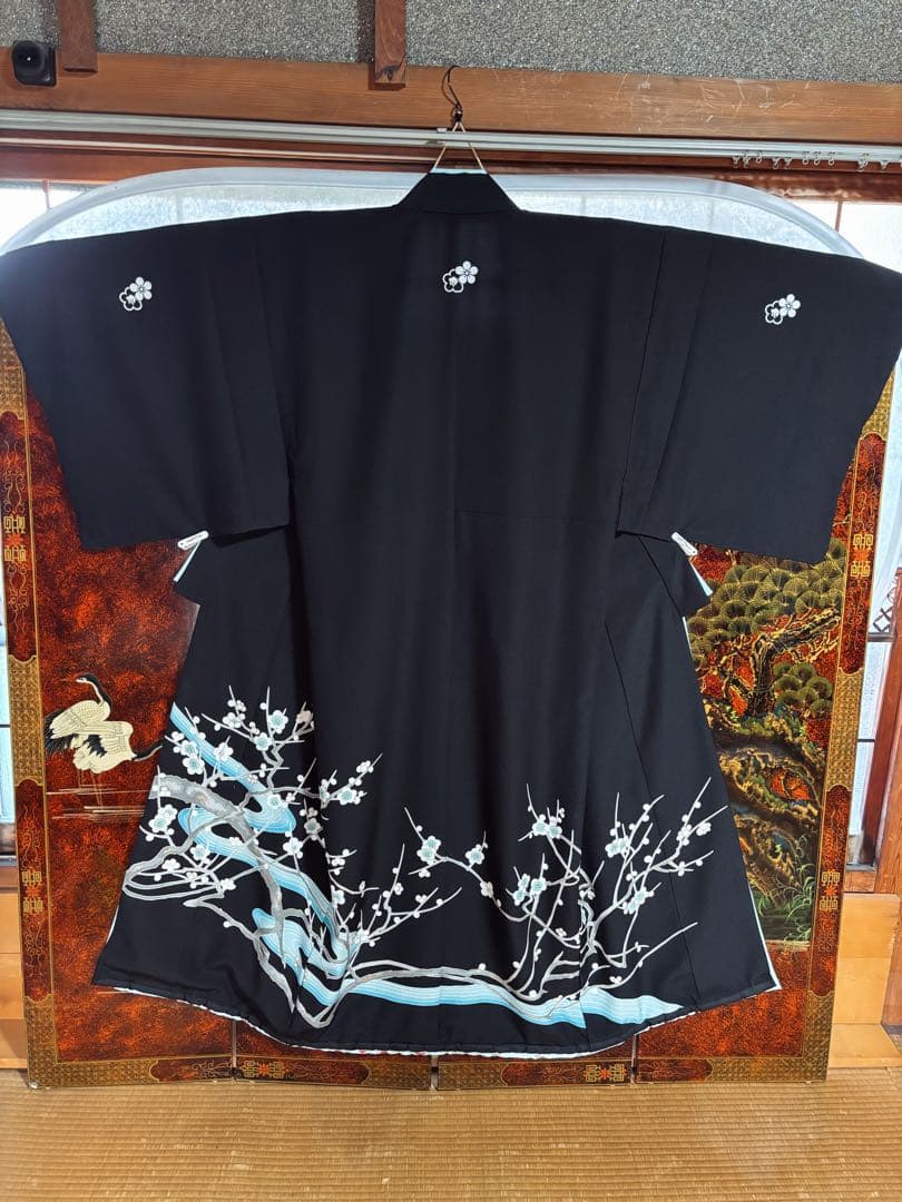 梅川・忠兵衛、舞台衣裳セット(化繊)男着流し・女裾引き