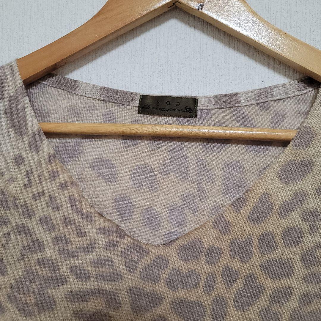 goa Y2K ひょう柄　長袖　Vネック　トップス