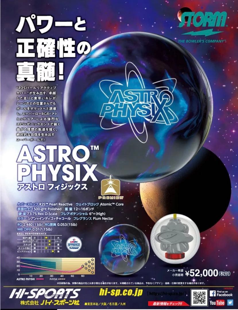 STORM ボウリングボール アストロフィジックス 15ポンド
