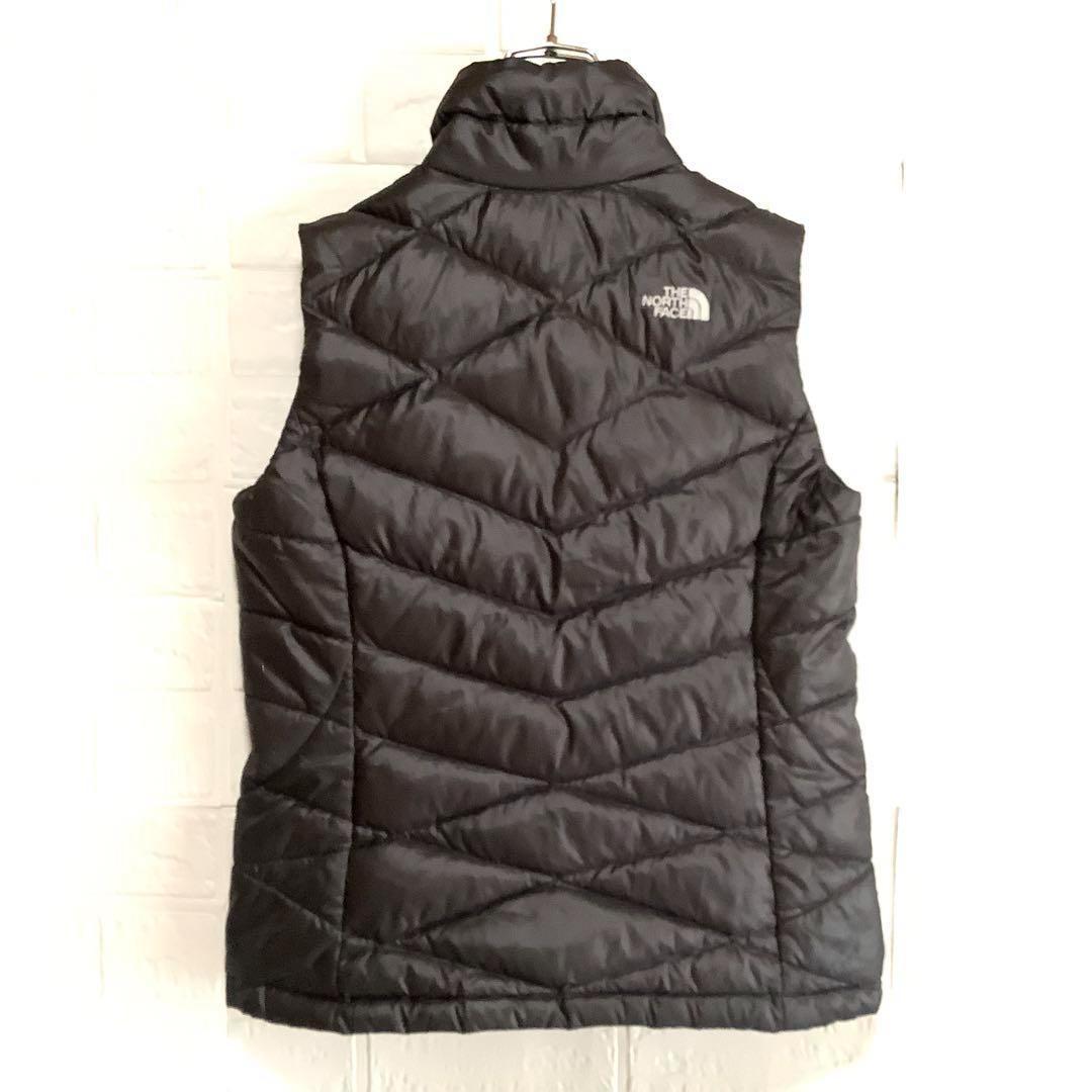 美品 ノースフェイス ダウンベスト 550フィル 刺繍ロゴ ブラック 黒 M