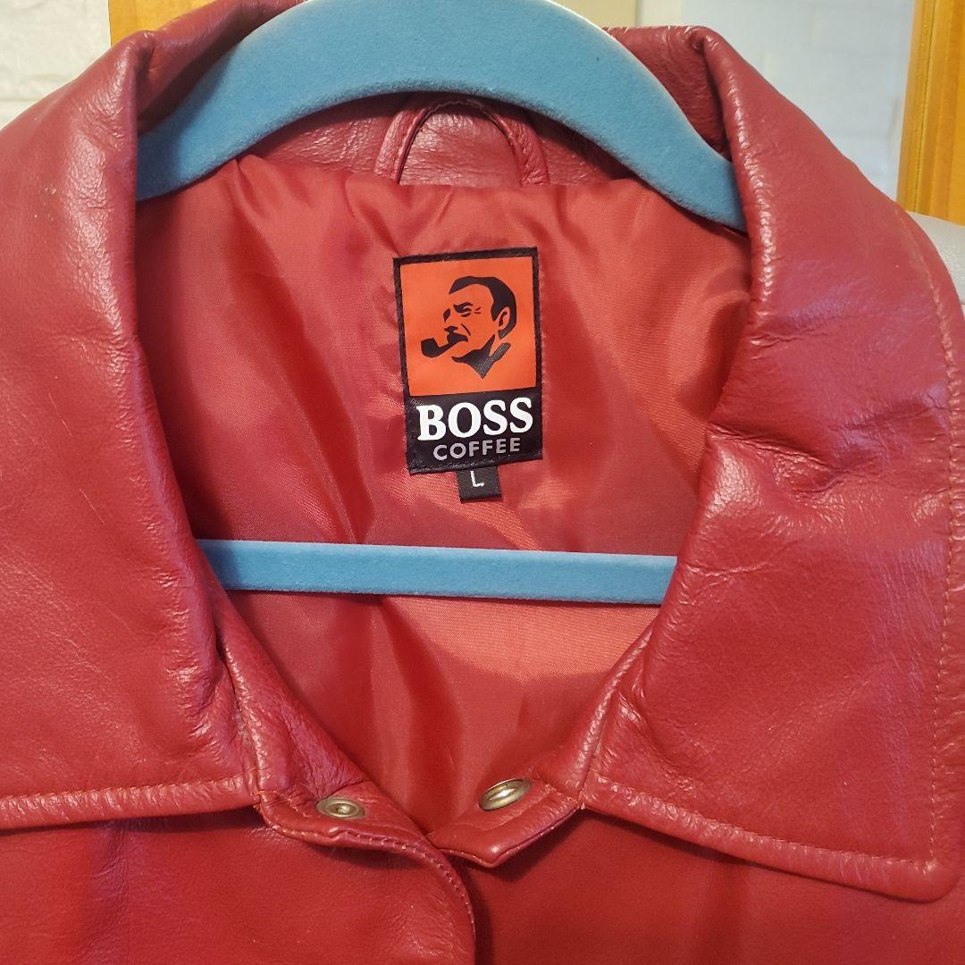 もへじ 当時物 ヴィンテージ SUNTORY BOSS 豚革 スタジャン