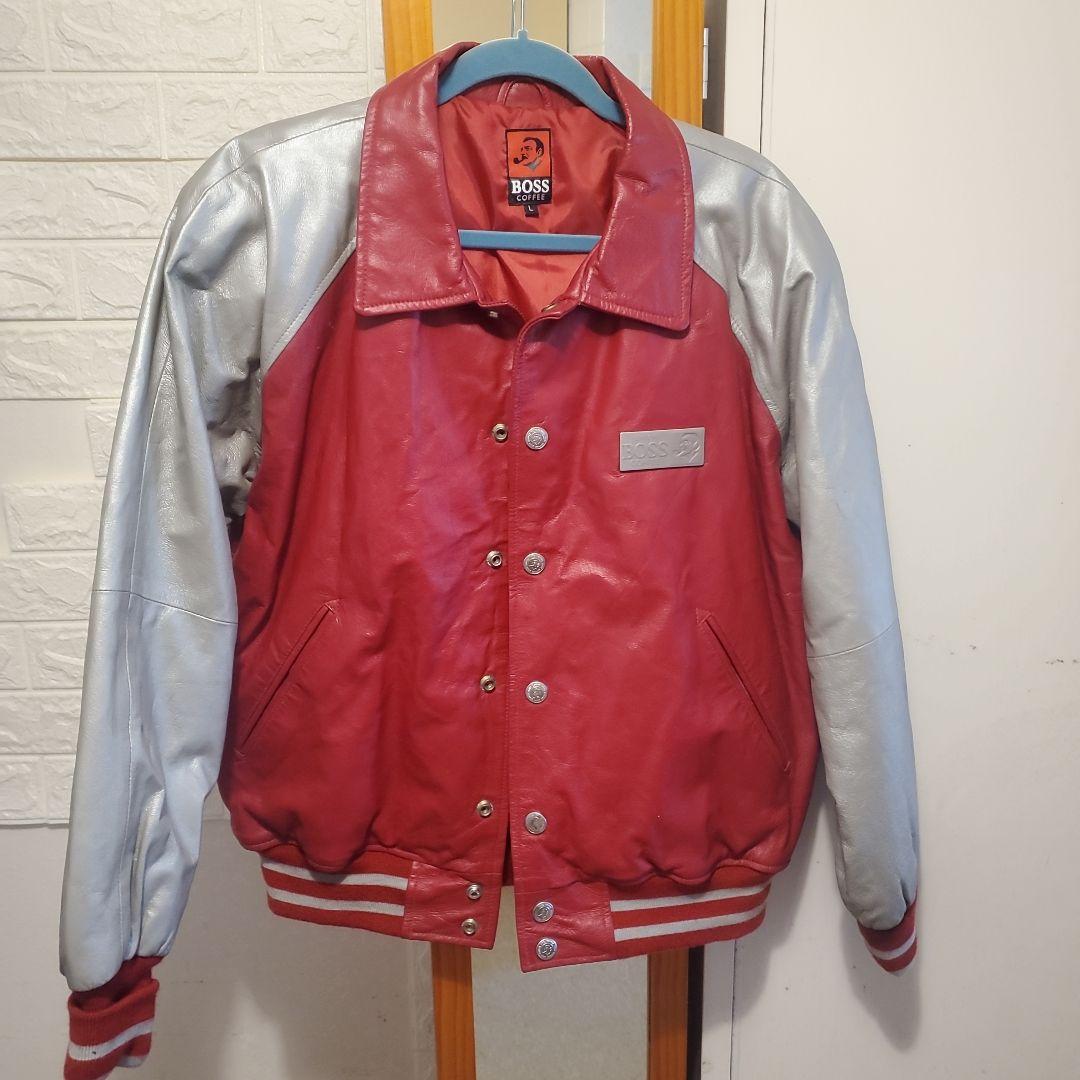 もへじ 当時物 ヴィンテージ SUNTORY BOSS 豚革 スタジャン